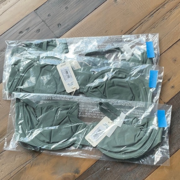 NWT Aerie SMOOTHEZ Mesh Unlined Bra In Army Green - Picture 2 of 2